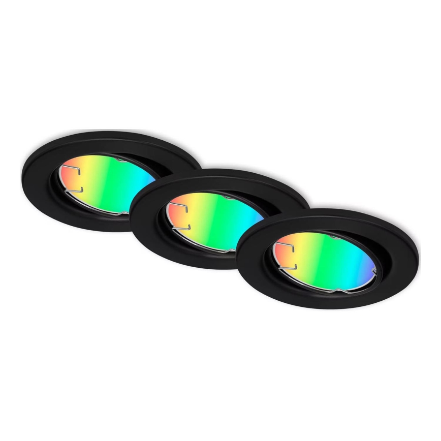 Briloner 7373-035 - SET 3x LED RGB Zatemnitvena vgradna svetilka LED/4,9W/230V Wi-Fi Tuya + Daljinski upravljalnik