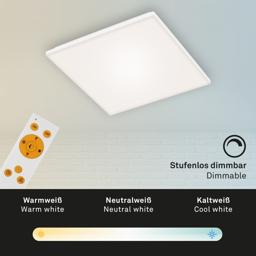 Briloner 7378-116 - LED Zatemnitvena stropna svetilka FRAMELESS LED/24W/230V 3000-6500K + Daljinski upravljalnik