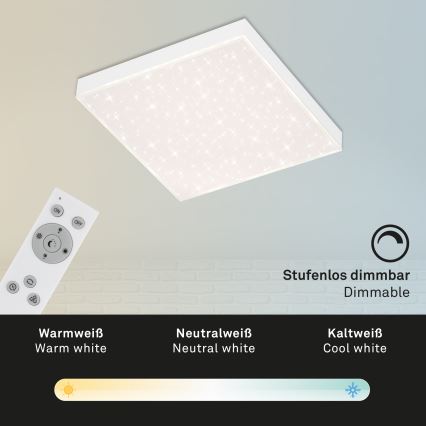 Briloner 7381-016 - LED Zatemnitvena stropna svetilka STARRY SKY LED/15W/230V 3000-6500K + Daljinski upravljalnik