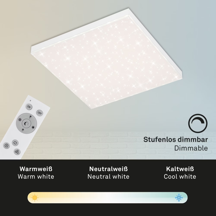 Briloner 7381-116 - LED Zatemnitvena stropna svetilka STARRY SKY LED/24W/230V 3000-6500K + Daljinski upravljalnik