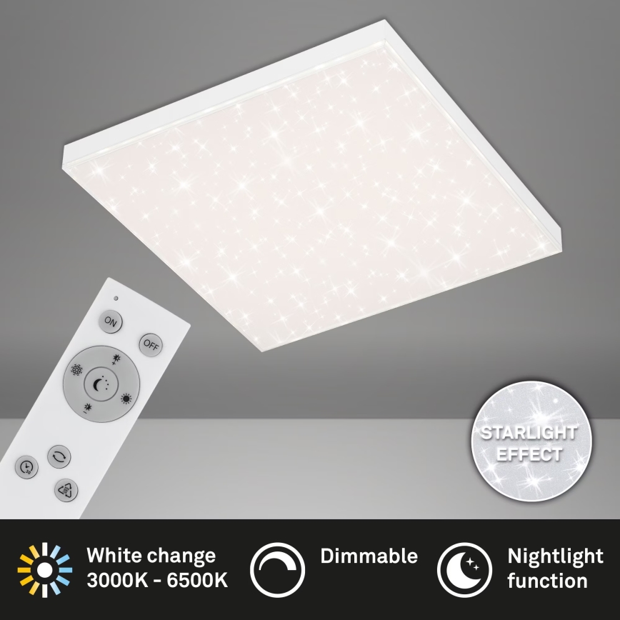 Briloner 7381-116 - LED Zatemnitvena stropna svetilka STARRY SKY LED/24W/230V 3000-6500K + Daljinski upravljalnik