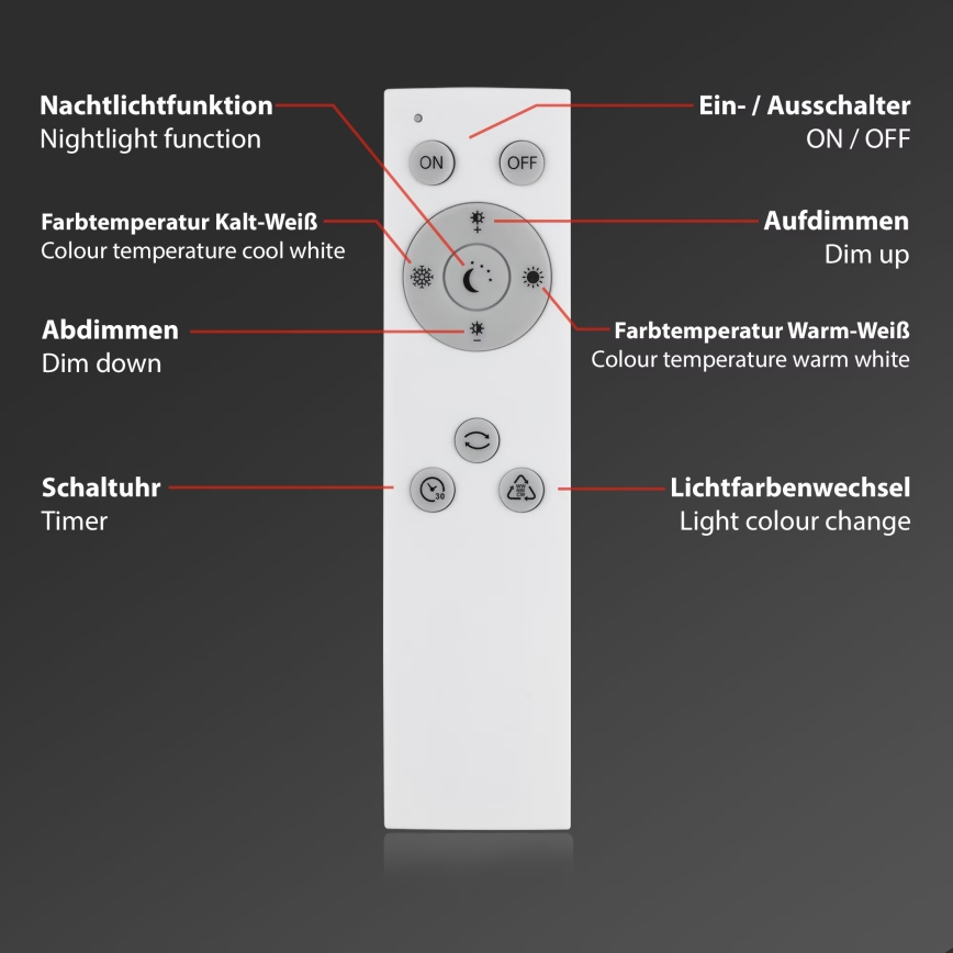 Briloner 7381-116 - LED Zatemnitvena stropna svetilka STARRY SKY LED/24W/230V 3000-6500K + Daljinski upravljalnik