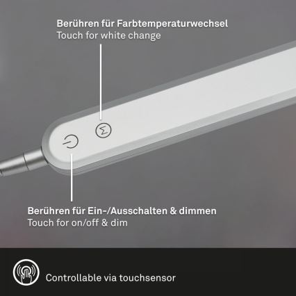 Briloner 7389-014 - LED Zatemnitven na dotik flexible namizna svetilka SERVO LED/8W/230V 3000/4000/6500K