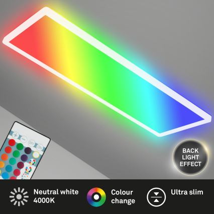 Briloner 7404-016 - LED RGBW zatemnjevalni nadometni panel LED/22W/230V 4000K + daljinski upravljalnik