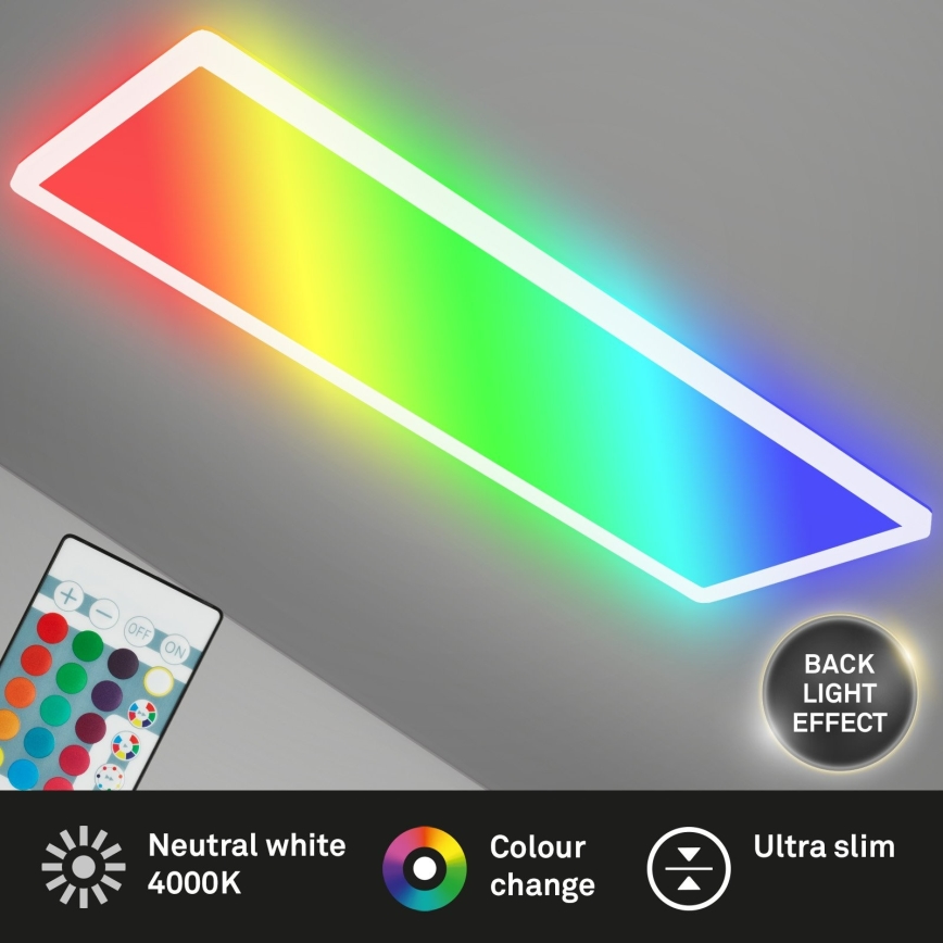 Briloner 7404-016 - LED RGBW zatemnjevalni nadometni panel LED/22W/230V 4000K + daljinski upravljalnik