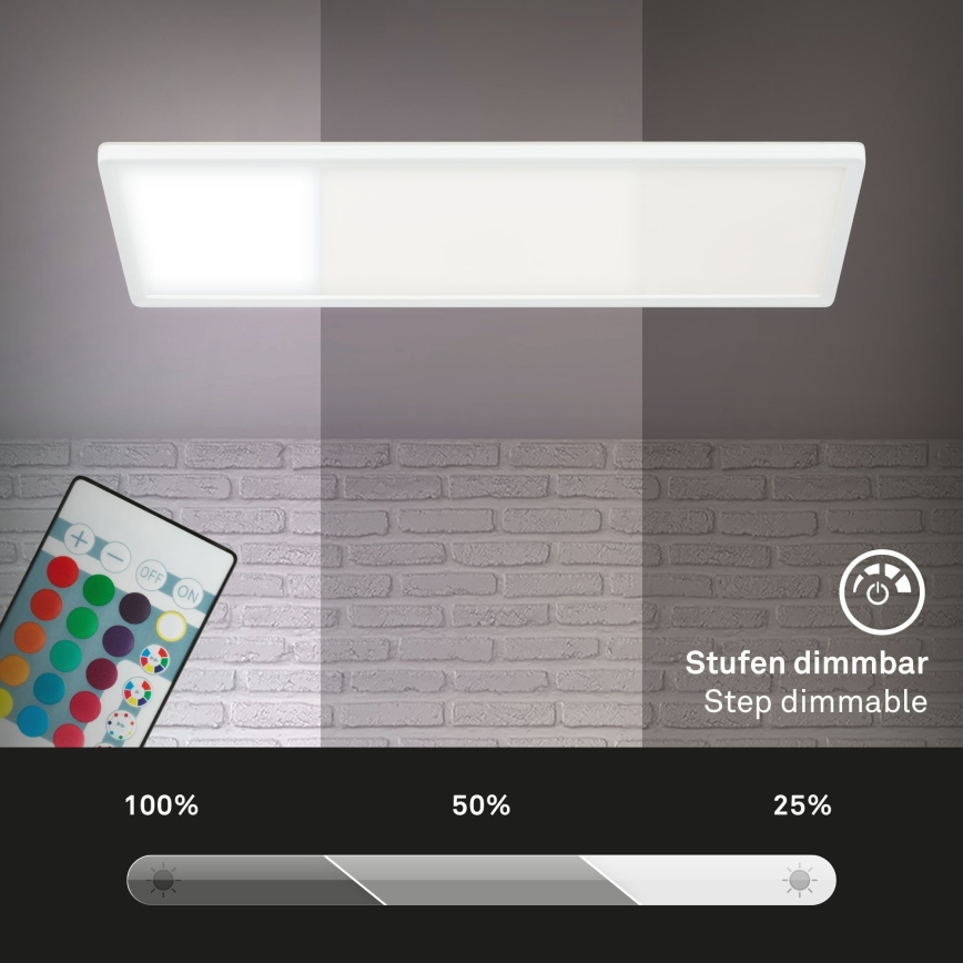 Briloner 7404-016 - LED RGBW zatemnjevalni nadometni panel LED/22W/230V 4000K + daljinski upravljalnik