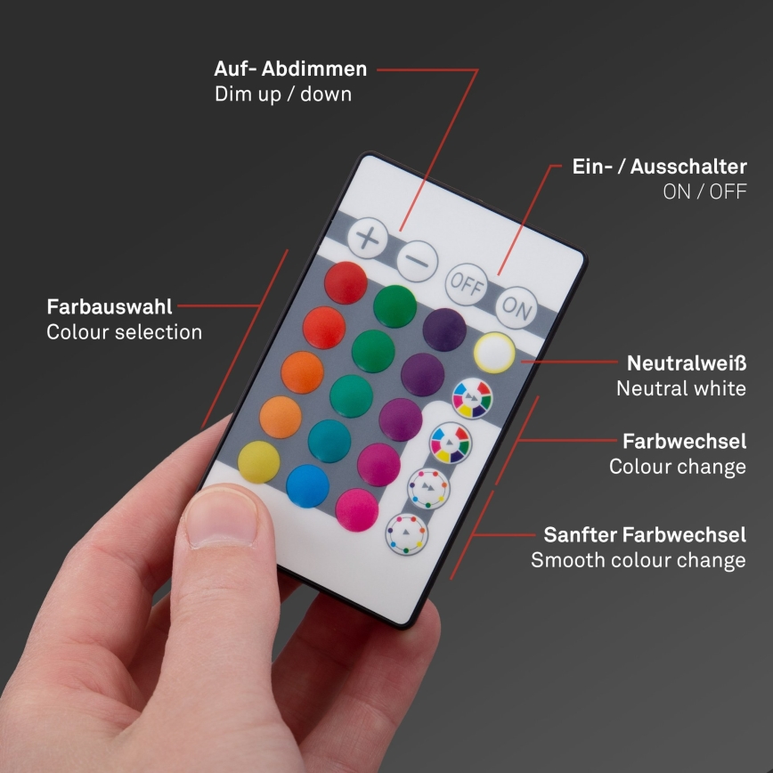 Briloner 7404-016 - LED RGBW zatemnjevalni nadometni panel LED/22W/230V 4000K + daljinski upravljalnik