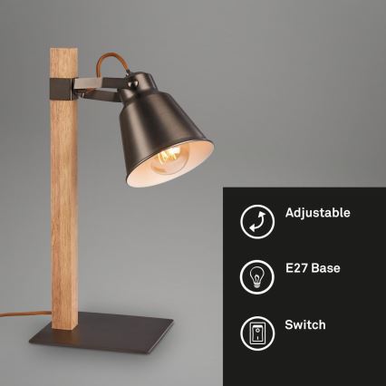 Briloner 7406-014 - Namizna svetilka TALE 1xE27/25W/230V rjava