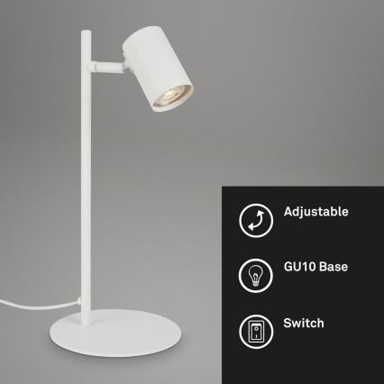 Briloner 7408-016 - Namizna svetilka RETRO 1xGU10/9W/230V bela