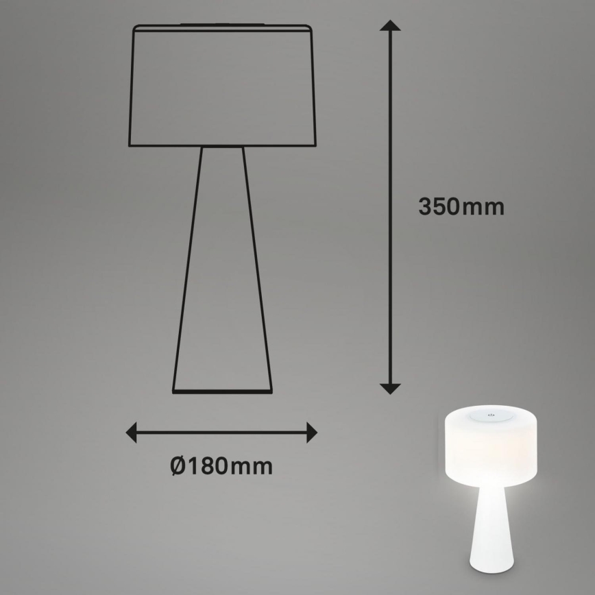 Briloner 7420016 - LED Zatemnitven polnilni na dotik zunanji namizna svetilka LED/4W/5V IP44 3000K bela