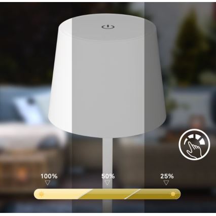 Briloner 7423016 - LED nastavljiva polnilna zunanja namizna svetilka LED/2,6W/5V 2000mAh IP44 bela
