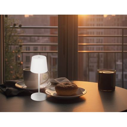 Briloner 7423016 - LED Zatemnitvena polnilna zunanja namizna svetilka LED/2,6W/5V 2000mAh IP44 bela