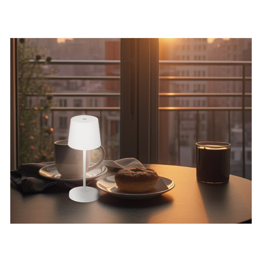 Briloner 7423016 - LED Zatemnitvena polnilna zunanja namizna svetilka LED/2,6W/5V 2000mAh IP44 bela