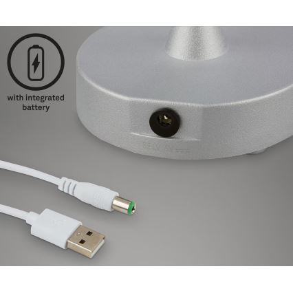 Briloner 7445-014 - LED Zatemnitvena polnilna zunanja na dotik namizna svetilka LED/3W/5V IP44 2000 mAh