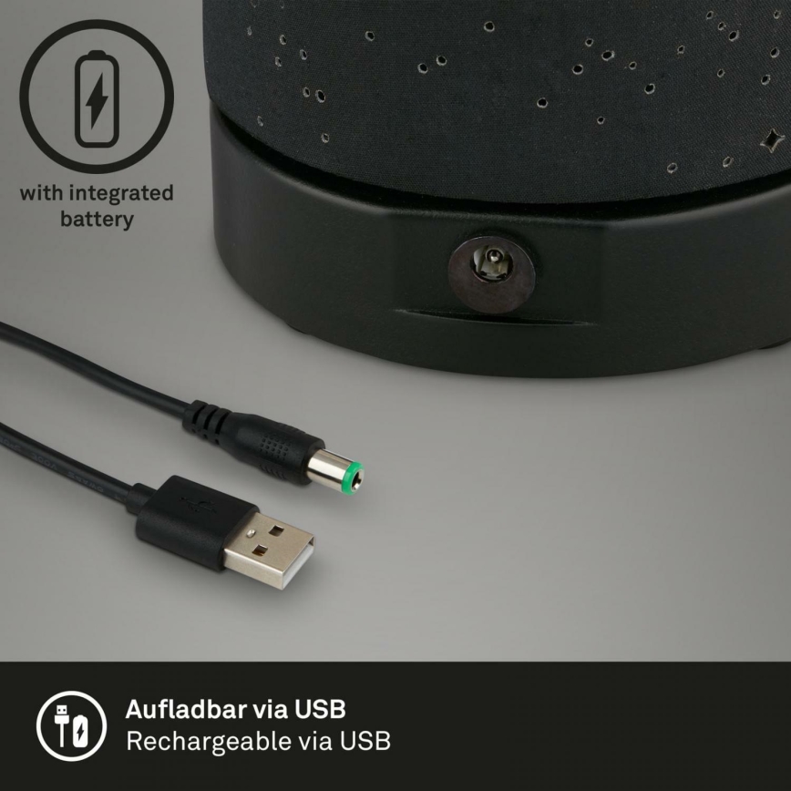 Briloner 7449-015 - LED Zatemnitvena zunanja na dotik svetilka STARRY SKY LED/3W/5V IP44 črna