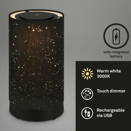 Briloner 7449-015 - LED Zatemnitvena zunanja na dotik svetilka STARRY SKY LED/3W/5V IP44 črna