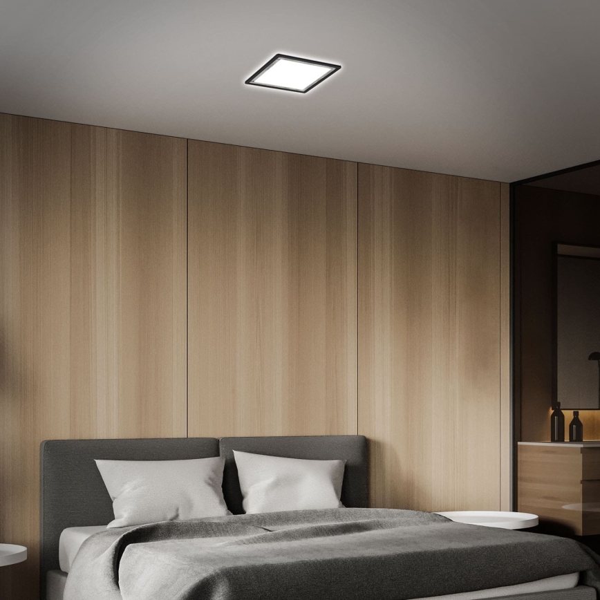 Briloner 7457-414 - LED stropna svetilka SLIM LED/18W/230V 4000K 29x29 cm črna