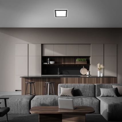 Briloner 7457-414 - LED stropna svetilka SLIM LED/18W/230V 4000K 29x29 cm črna