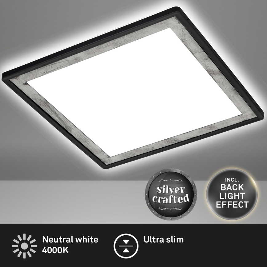 Briloner 7457-414 - LED stropna svetilka SLIM LED/18W/230V 4000K 29x29 cm črna
