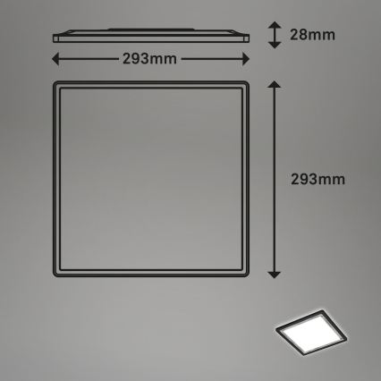 Briloner 7457-414 - LED stropna svetilka SLIM LED/18W/230V 4000K 29x29 cm črna
