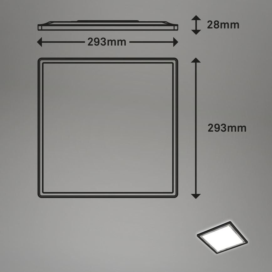 Briloner 7457-414 - LED stropna svetilka SLIM LED/18W/230V 4000K 29x29 cm črna