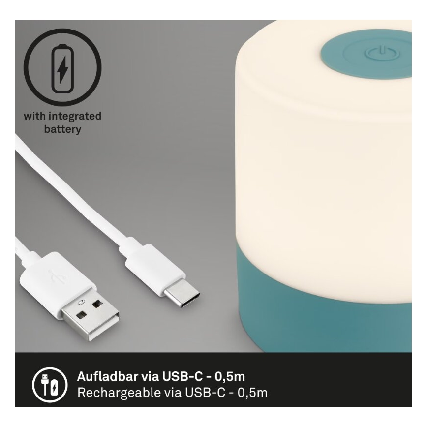 Briloner 7461010 - LED Zatemnitvena polnilna zunanja namizna svetilka LED/2W/5V IP44 1200 mAh modra