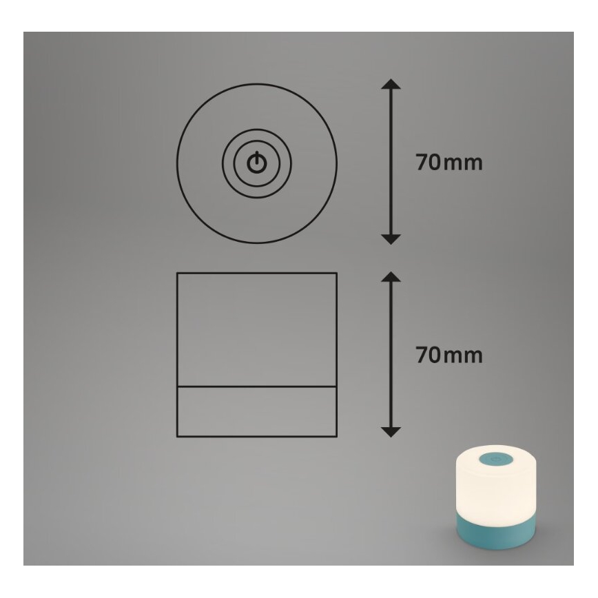 Briloner 7461010 - LED Zatemnitvena polnilna zunanja namizna svetilka LED/2W/5V IP44 1200 mAh modra
