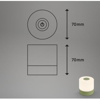 Briloner 7461019 - LED Zatemnitvena polnilna zunanja namizna svetilka LED/2W/5V IP44 1200 mAh zelena