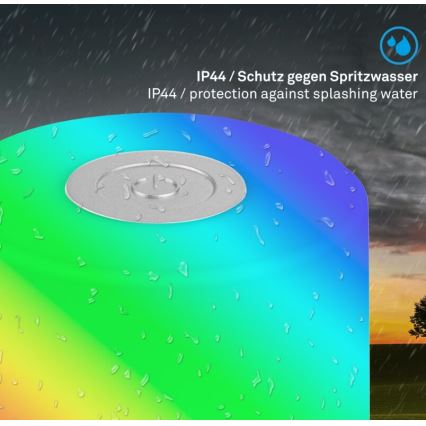 Briloner 7462014 - LED RGB Polnilni zunanja namizna svetilka LED/1,5W/5V IP44 1200 mAh mat krom
