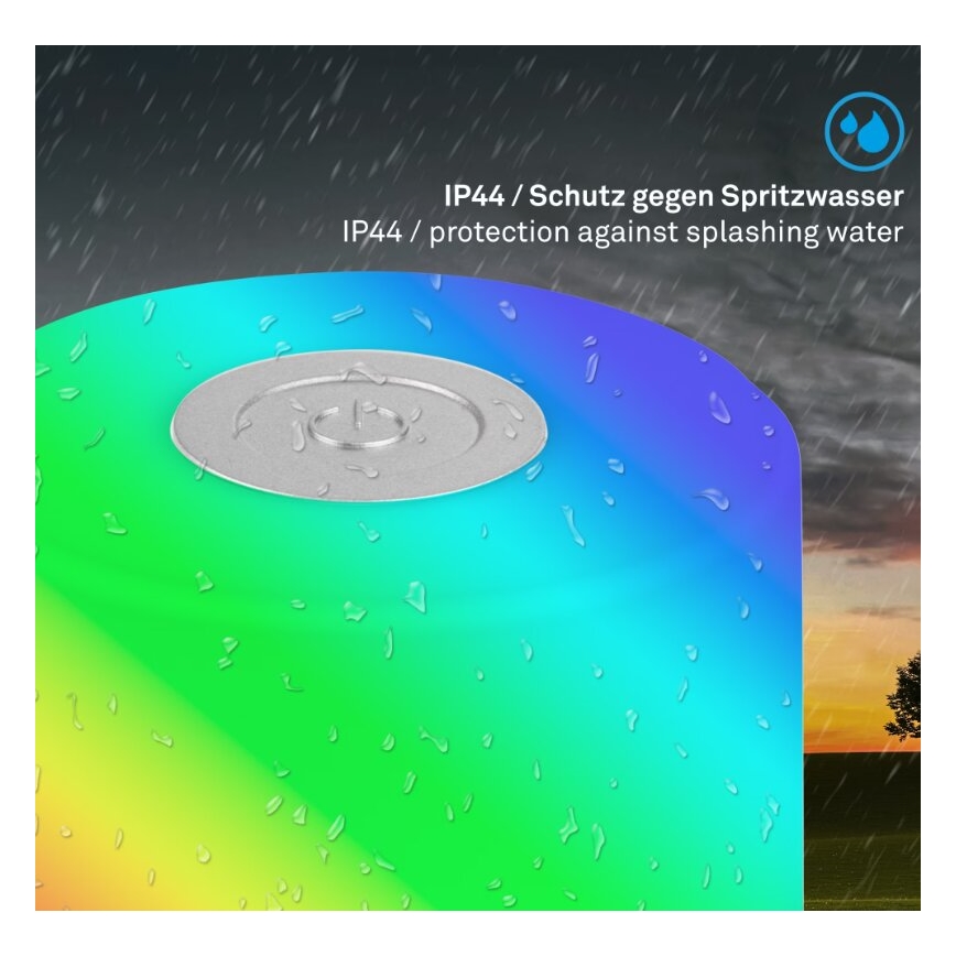 Briloner 7462014 - LED RGB Polnilni zunanja namizna svetilka LED/1,5W/5V IP44 1200 mAh mat krom