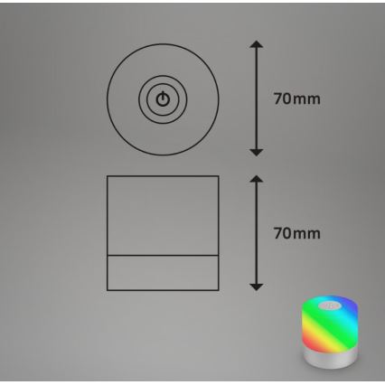 Briloner 7462014 - LED RGB Polnilni zunanja namizna svetilka LED/1,5W/5V IP44 1200 mAh mat krom