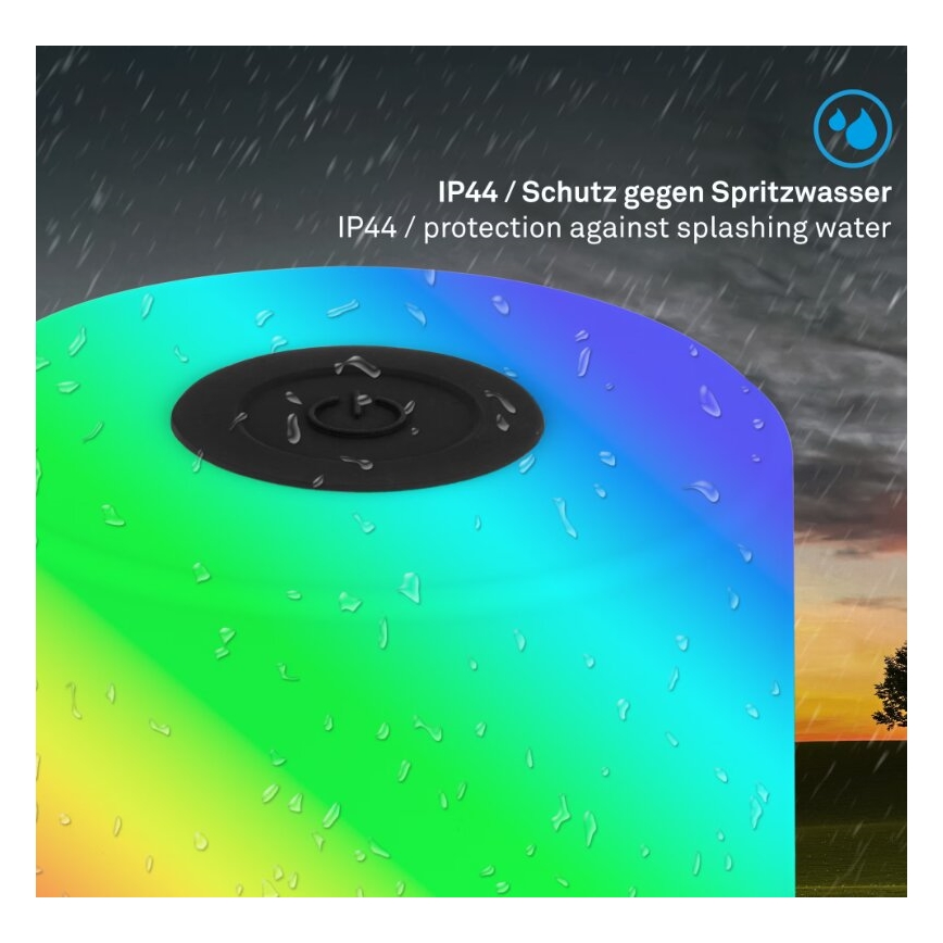 Briloner 7462015 - LED RGB polnilna zunanja namizna svetilka LED/1,5W/5V IP44 1200 mAh črna