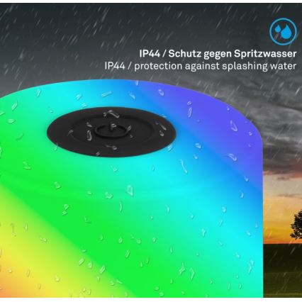 Briloner 7462015 - LED RGB Polnilni zunanja namizna svetilka LED/1,5W/5V IP44 črna