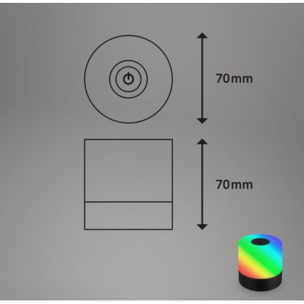 Briloner 7462015 - LED RGB Polnilni zunanja namizna svetilka LED/1,5W/5V IP44 črna