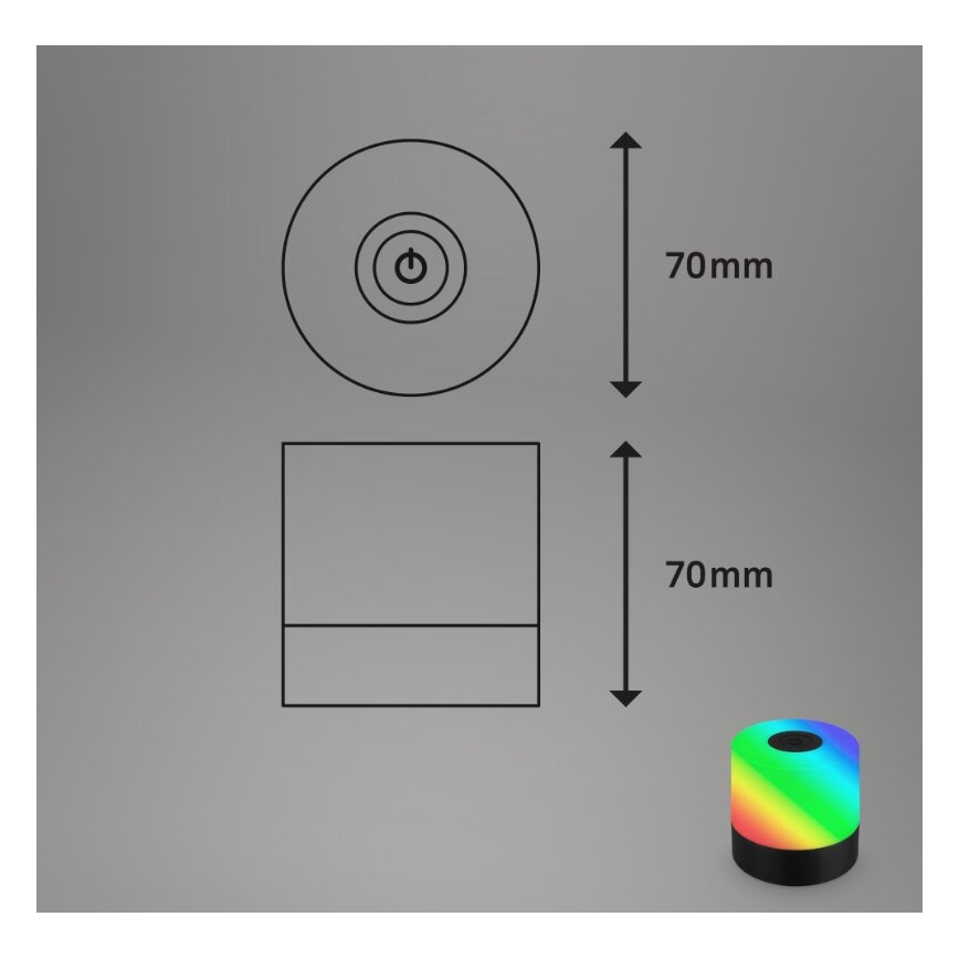 Briloner 7462015 - LED RGB Polnilni zunanja namizna svetilka LED/1,5W/5V IP44 črna