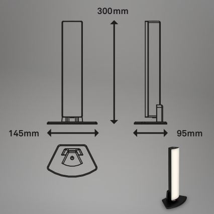 Briloner 7474-015 - LED Zatemnitvena na dotik polnilna zunanja namizna svetilka 2v1 LED/7W/5V 2x2200 mAh USB 3000K IP44 črna
