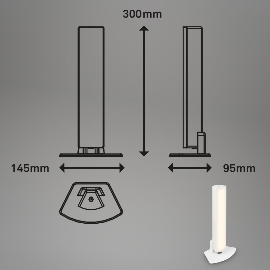 Briloner 7474-016 - LED Zatemnitvena na dotik polnilna zunanja namizna svetilka 2v1 LED/7W/5V 2x2200 mAh USB 3000K IP44 bela