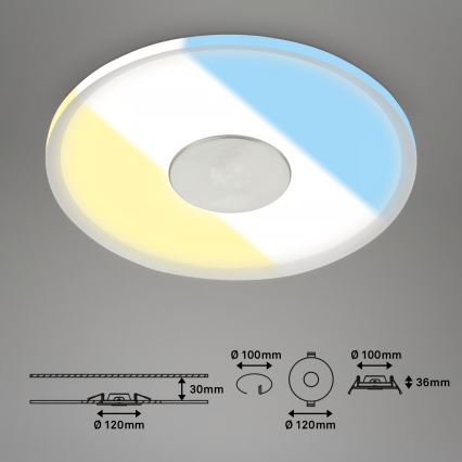 Briloner 7480019 - LED vgradna kopalniška stropna svetilka LED/6W/230V 3000/4000/6500K IP44 bela