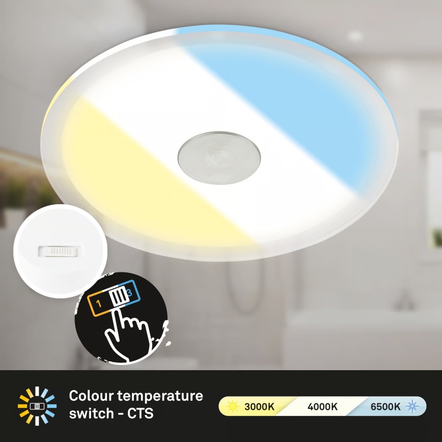 Briloner 7481019 - LED kopalniško vgradno stropno svetilo LED/12W/230V 3000/4000/6500K IP44 belo