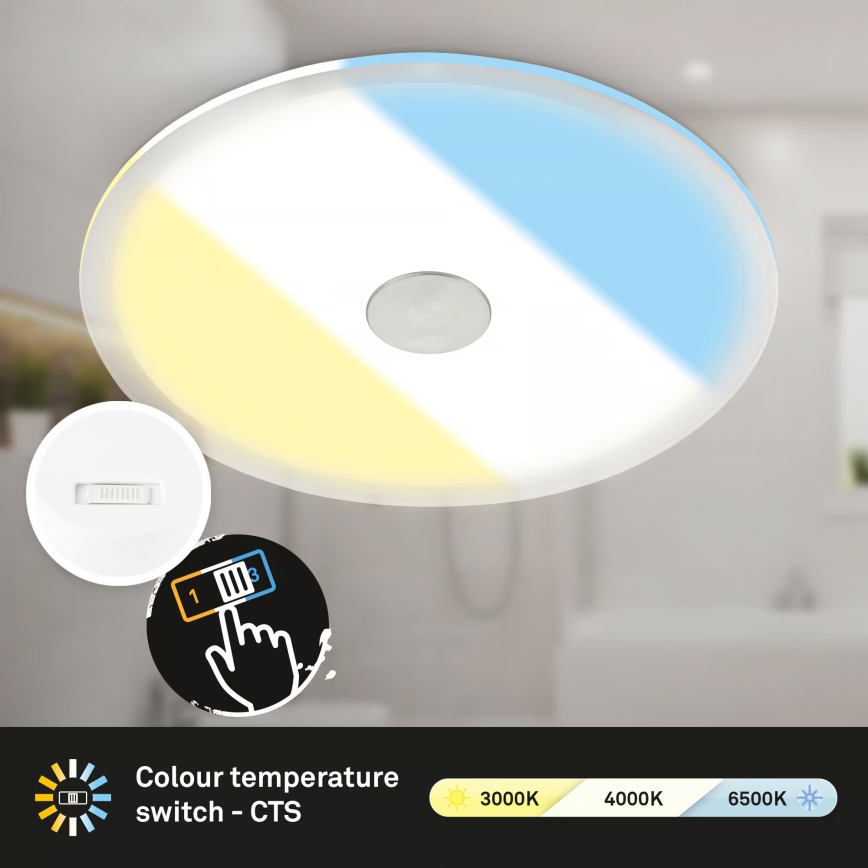 Briloner 7482019 - LED vgradna stropna svetilka za kopalnico LED/14W/230V 3000/4000/6500K IP44 bela