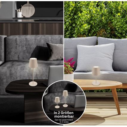 Briloner 7508011 - LED zatemnjiva polnilna zunanja namizna svetilka 2 v 1 LED/2,5 W/5 V IP44 1200 mAh bež