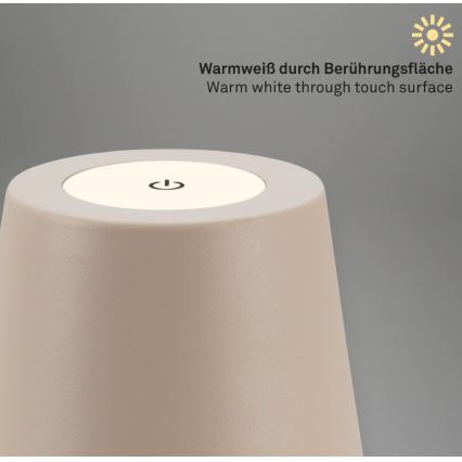 Briloner 7508011 - LED zatemnjiva polnilna zunanja namizna svetilka 2 v 1 LED/2,5 W/5 V IP44 1200 mAh bež