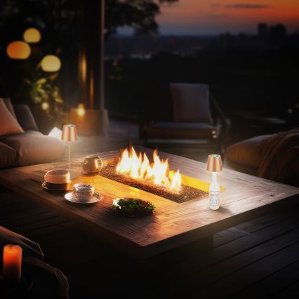 Briloner 7510013 - LED RGBW zatemnjiva zunanja polnilna namizna svetilka CALIDA LED/2,5W/5V IP44 1200 mAh bronasta