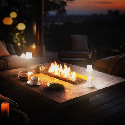 Briloner 7510016 - Zatemnljiva LED RGBW zunanja polnilna namizna svetilka CALIDA LED/2,5W/5V IP44 1200 mAh bela