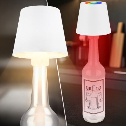Briloner 7510016 - Zatemnljiva LED RGBW zunanja polnilna namizna svetilka CALIDA LED/2,5W/5V IP44 1200 mAh bela