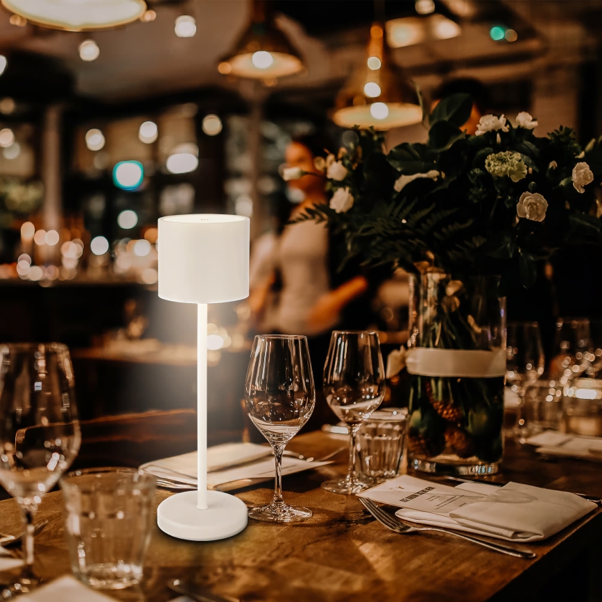 Briloner 7521016 - LED zatemnljiva polnilna zunanja namizna svetilka SIGO LED/2,5W/5V IP44 2600 mAh bela