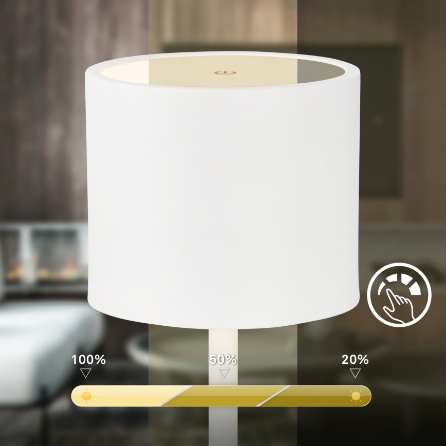 Briloner 7521016 - LED zatemnljiva polnilna zunanja namizna svetilka SIGO LED/2,5W/5V IP44 2600 mAh bela