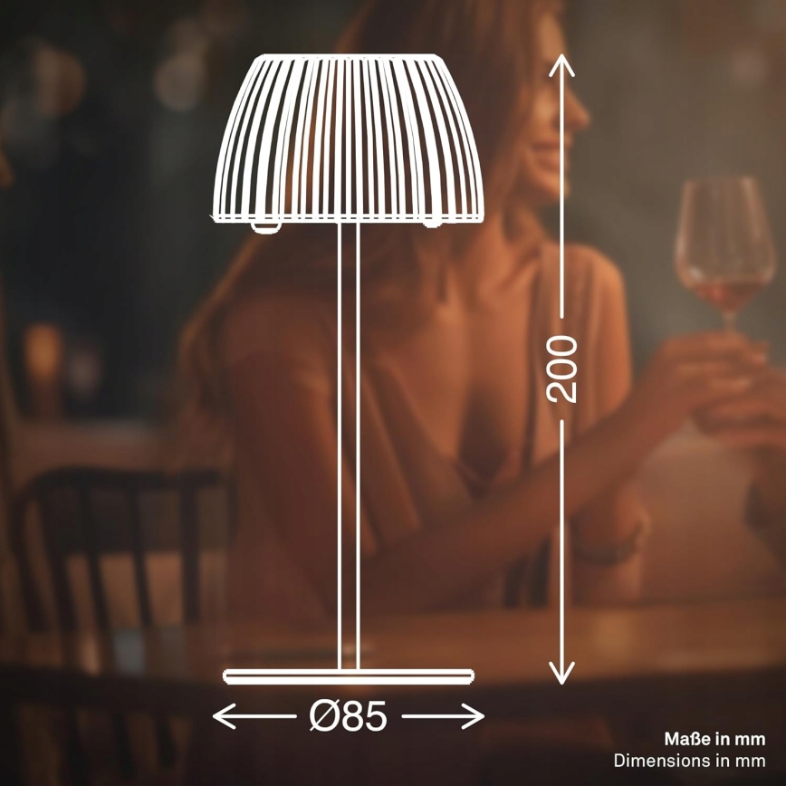 Briloner 7552-011 - LED zatemnljiva polnilna zunanja namizna svetilka na dotik MINI LED/1,5W/5V IP44 1800 mAh bež