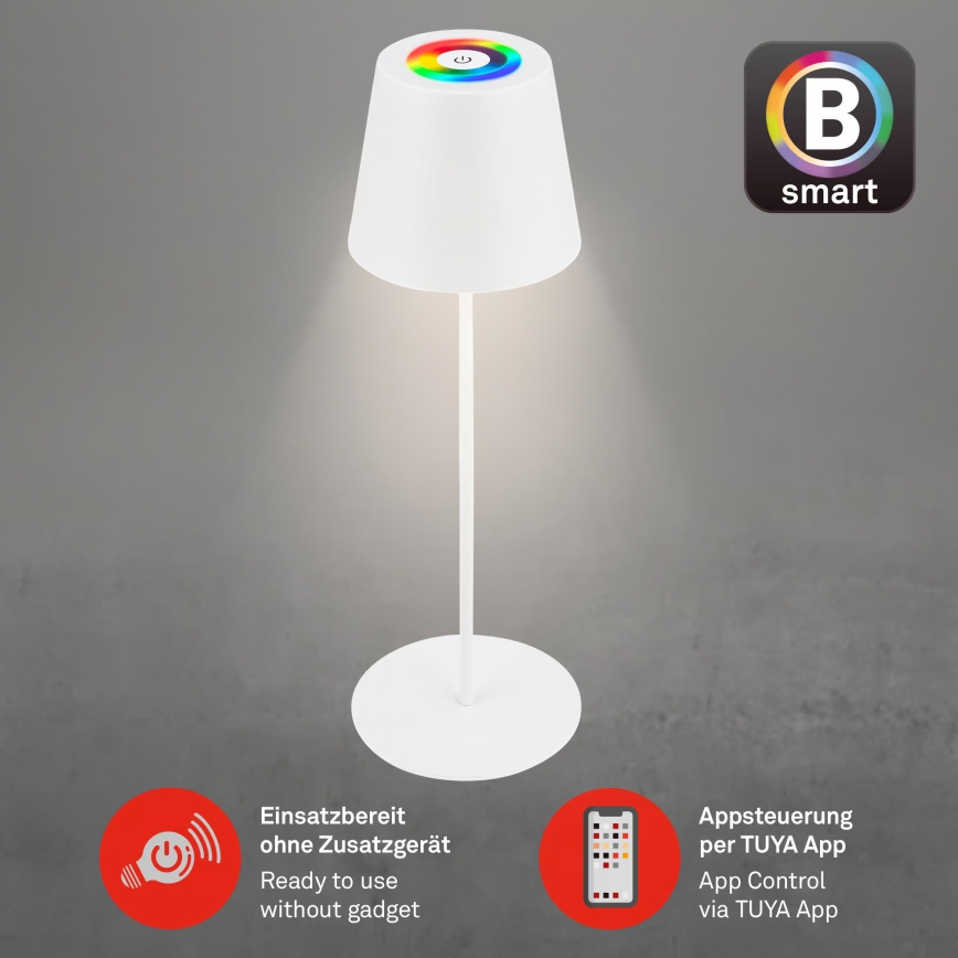 Briloner 7559016 - LED RGB zatemnljiva polnilna zunanja namizna svetilka COLORIS LED/3,5W/5V IP44 2000 mAh Wi-Fi Tuya