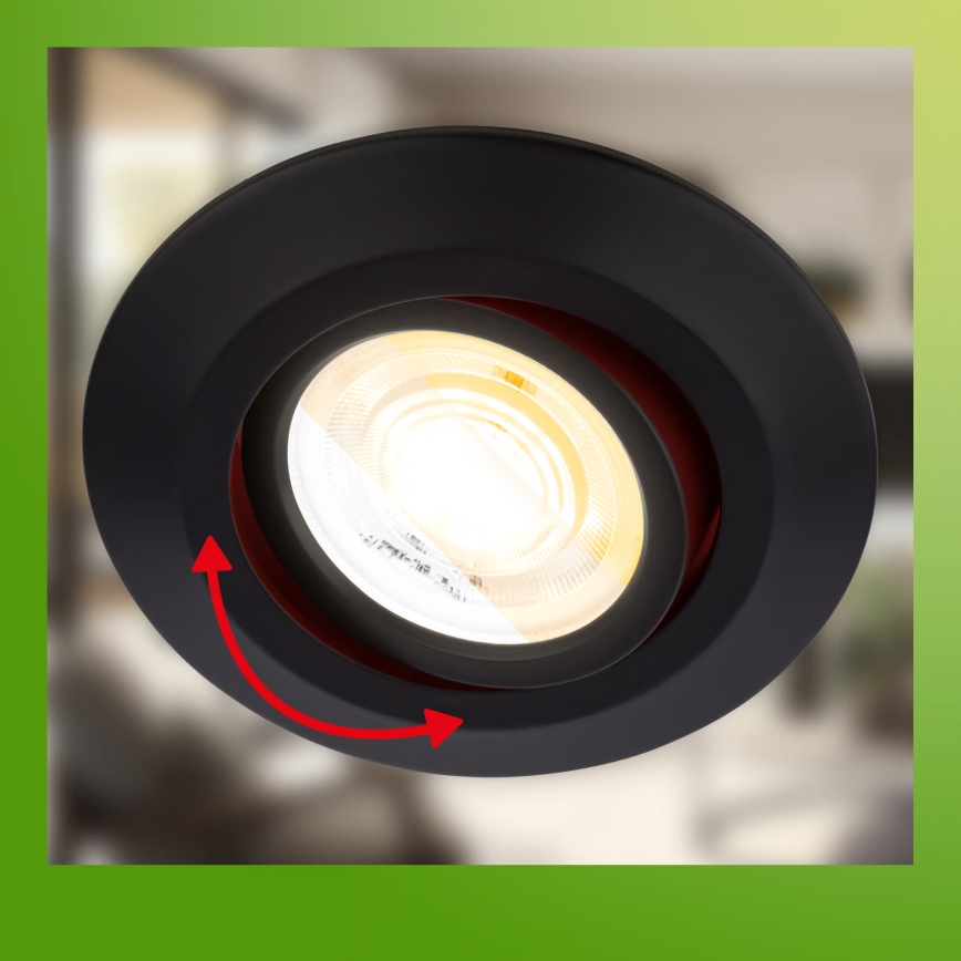 Briloner 7586035 - Komplet 3x LED kopalniška vgradna stropna svetilka KLIRA 1xLED/4,9W/230V 2500/3000/4000K IP23 črna